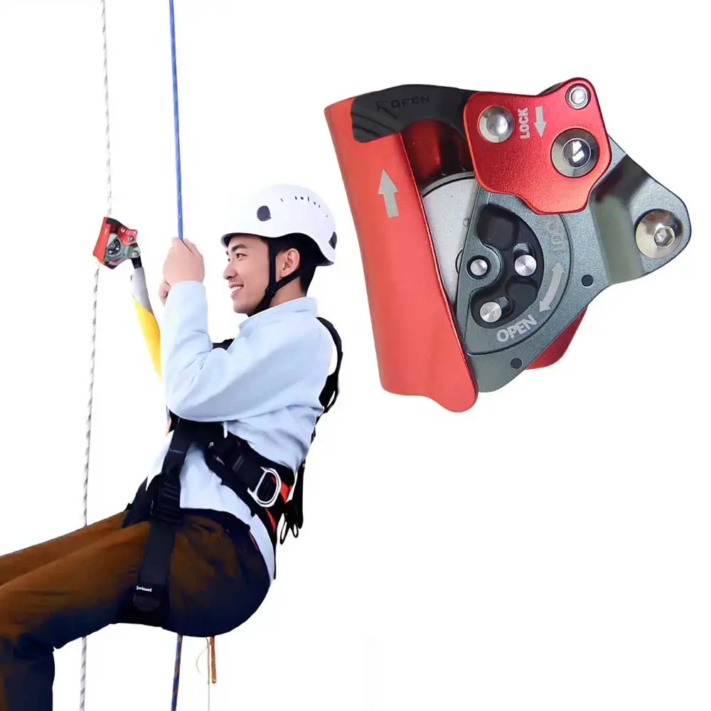 Dispositivo de Autodescenso para Escalada en Roca, Anticaídas Autoadherente para Trabajos en Altura, Descensor de Cuerda para Control de Rappel
