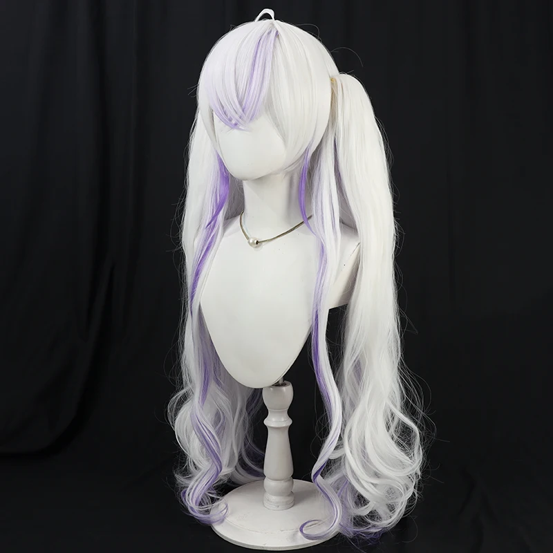 Virtual YouTuber Blanche Fleur 90cm Long Cosplay Wig Halloween Party Prop Synthetic Hair Heat Resistant Fiber + Wig Cap