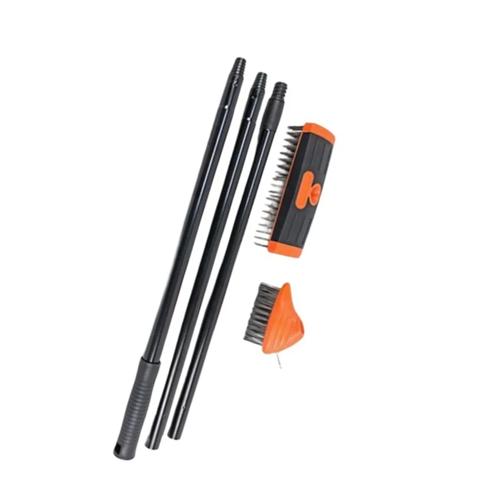 3-in-1 Wire Brush Kit with High-Carbon Steel Bristles Square Brush Head Triangular Brush Head and Extendable Iron Handle