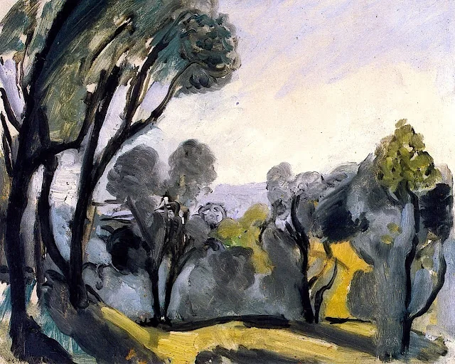 100% handmade Abstract Flower  famous oil painting on canvas wall art,Landscape with Olive trees 1918 by Henri Matisse