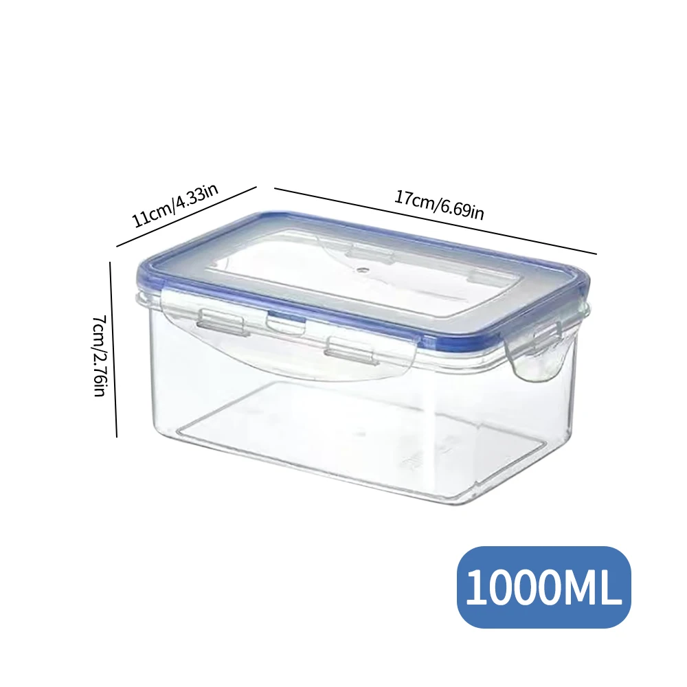 Sealed Rectangular Refrigerator Storage Box With Lid Plastic Crisper Microwave Heating Lunch Box With Lid Office Storage Box