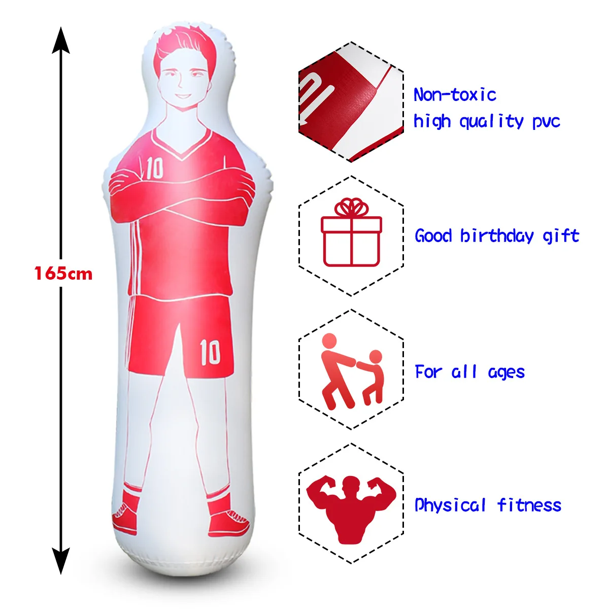 Inflatable Tumbler Boxing Post, Soccer Football Training Equipment, Football, Round-the-Stick Training, Goalkeeper Training