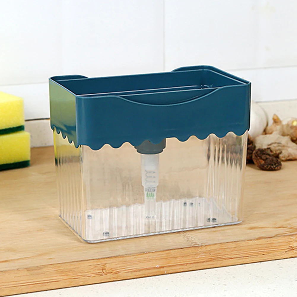 

Transparent Dish Soaps Container With Sponge Holder Refillable Dishwashing Soaps Box For Countertop