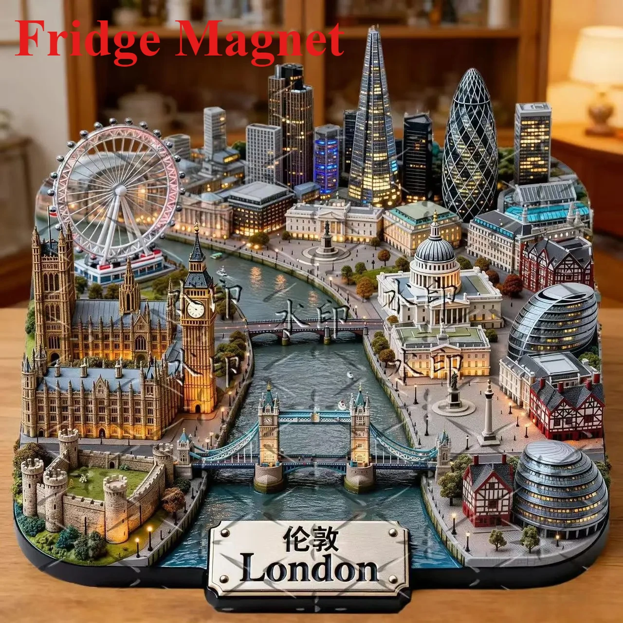 3D Embossed Metal Fridge Magnet London Big Ben, Creative British Landmark, Travel Collectible Souvenir Refrigerator Decor Gift