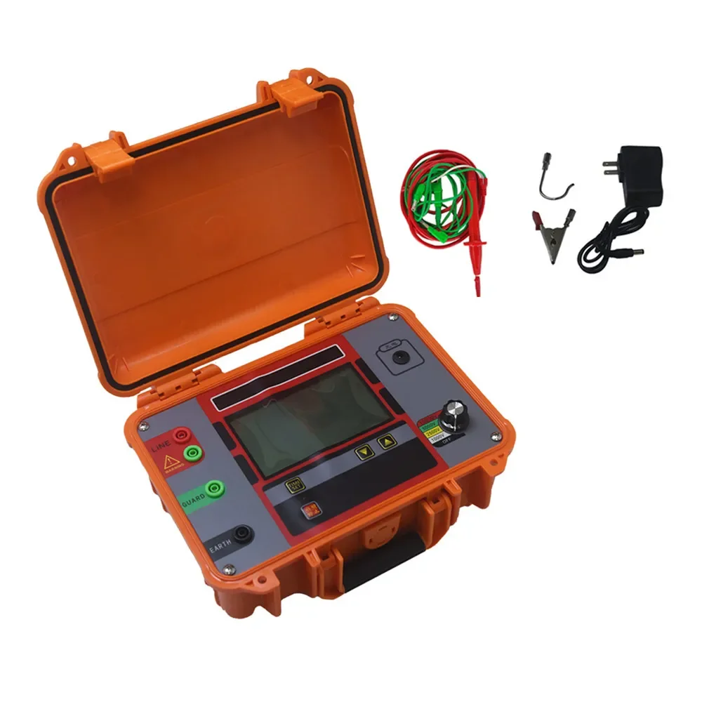 Megameter Insulation Resistance Tester 1000V/2500V/5000V/10000V Non Earth Ground Resistance Tester 20K Ohm Megohm Meter