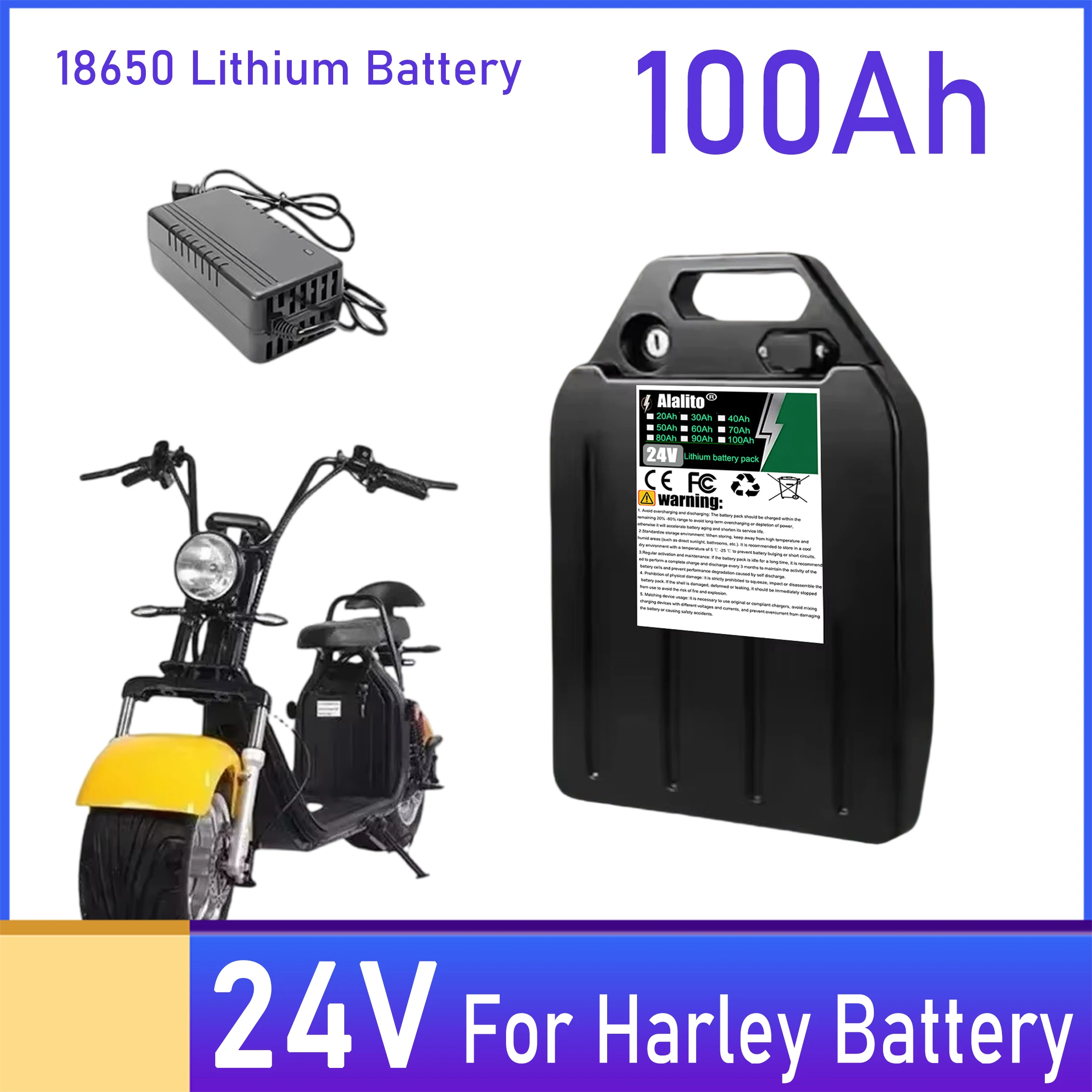 Air fast transportation, 24V 100Ah, multiple capacity options, suitable for motors below 3000W