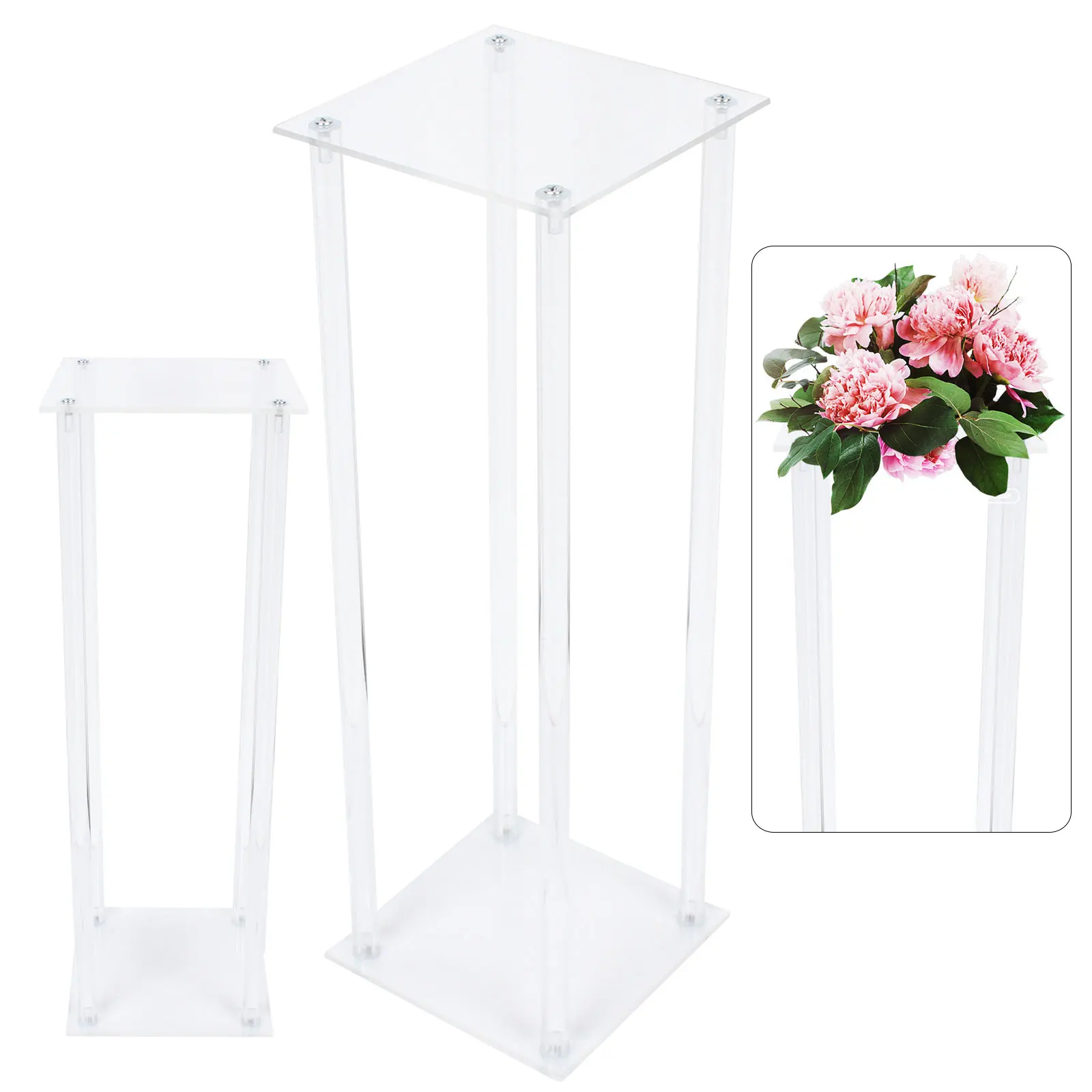 2Pcs Acrylic Square Wedding Tabletop Decor Centerpieces Clearing Wedding Decoration Banquet DLY Frame