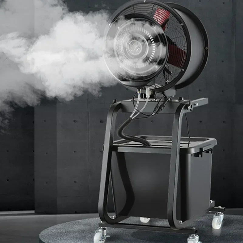 جديد مروحة رذاذ تجارية في الهواء الطلق ورشة ترطيب ضباب الماء إزالة الغبار قوية الطرد المركزي الصناعية التبريد اليد دفع
