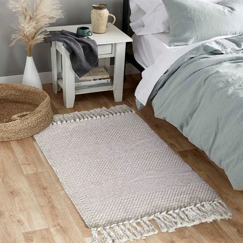 Nordic Cotton Linen Carpet for Living Room Bedroom Area Rugs Kids Room Bedside Floor Mat Water Absorbent Bath Carpets Doormat