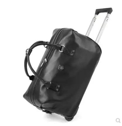 

20 Inch Men PU leather Business Travel Trolley Bag 22 Inch Women Rolling Luggage Bag on wheels Carry on hand Luggage Trolley