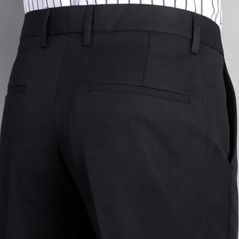 Pantalones de traje para hombres, pantalones casuales de negocios, vestido Formal, Pantalones rectos, Pantalones chinos elásticos de alta gama,