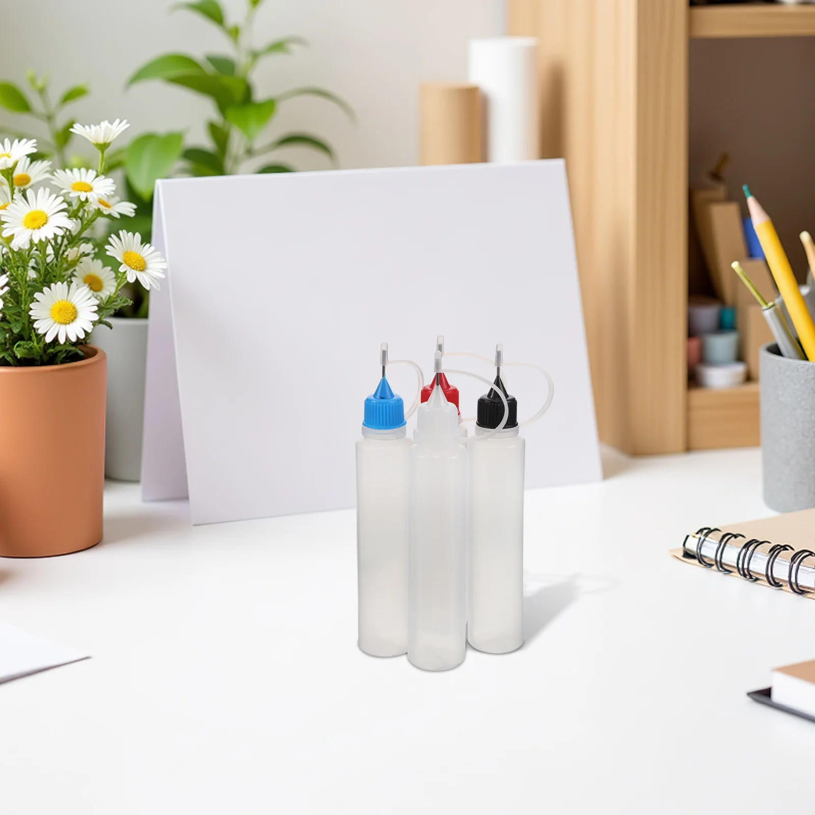 Aplicador de pegamento para acolchar de 20 piezas, botella de plástico transparente para apretar, punta de punta fina para manualidades de papel DIY, dispensación de adhesivo, 30Ml