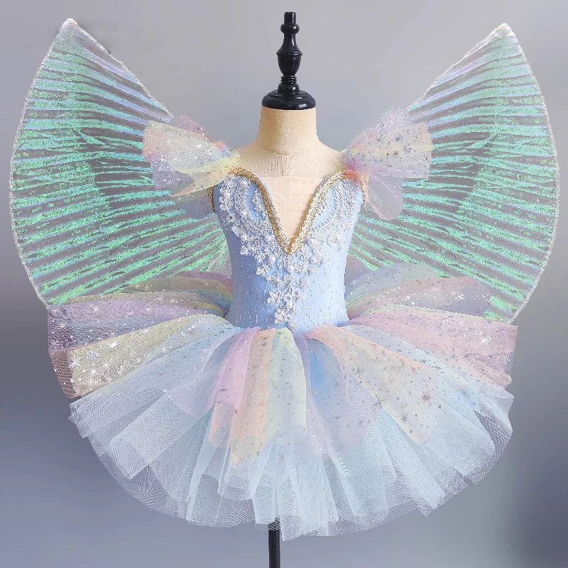 Summer Ballet Dance Dress Girl Stage Tutu Girls Ballerina Dresses Fluffy Toddler Angel Princess Stage  Swan Lake Dance Clothing