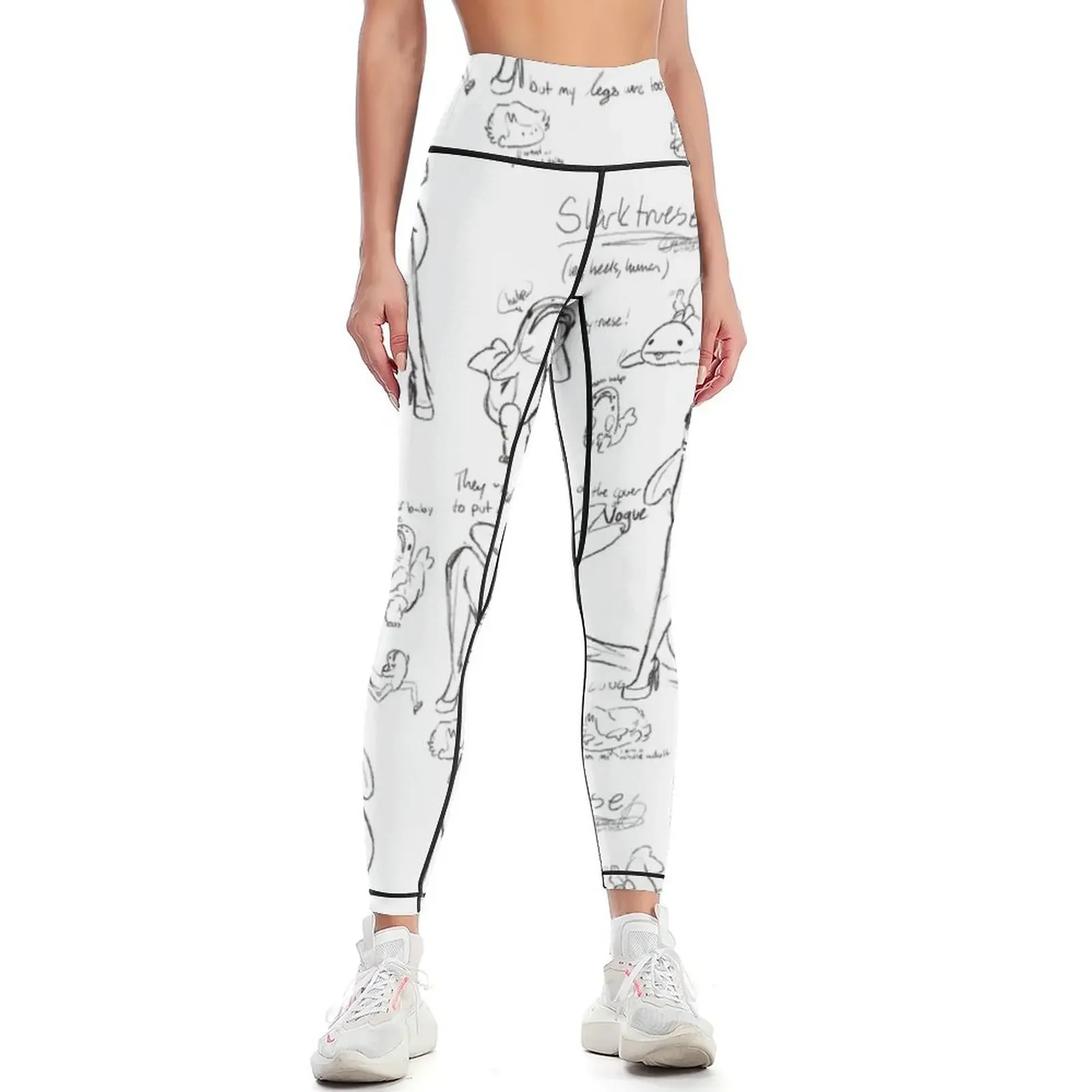 

Sharktreuse with legs sketch page Leggings joggers for sports shirts gym Women's trousers Legging sport Womens Leggings