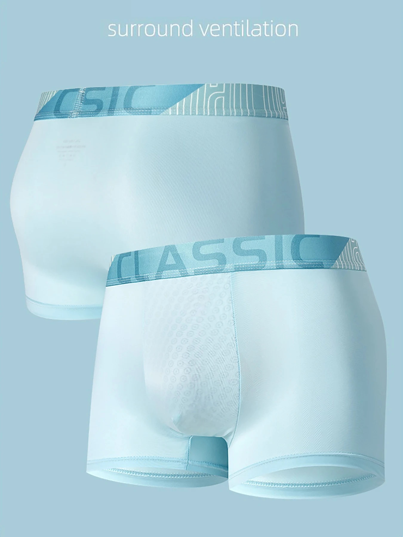 4 Pieces of Men's Underwear Fashion Trend Ice Silk Material Multi-Size 4 Color Combination Men's Boxer Briefs
