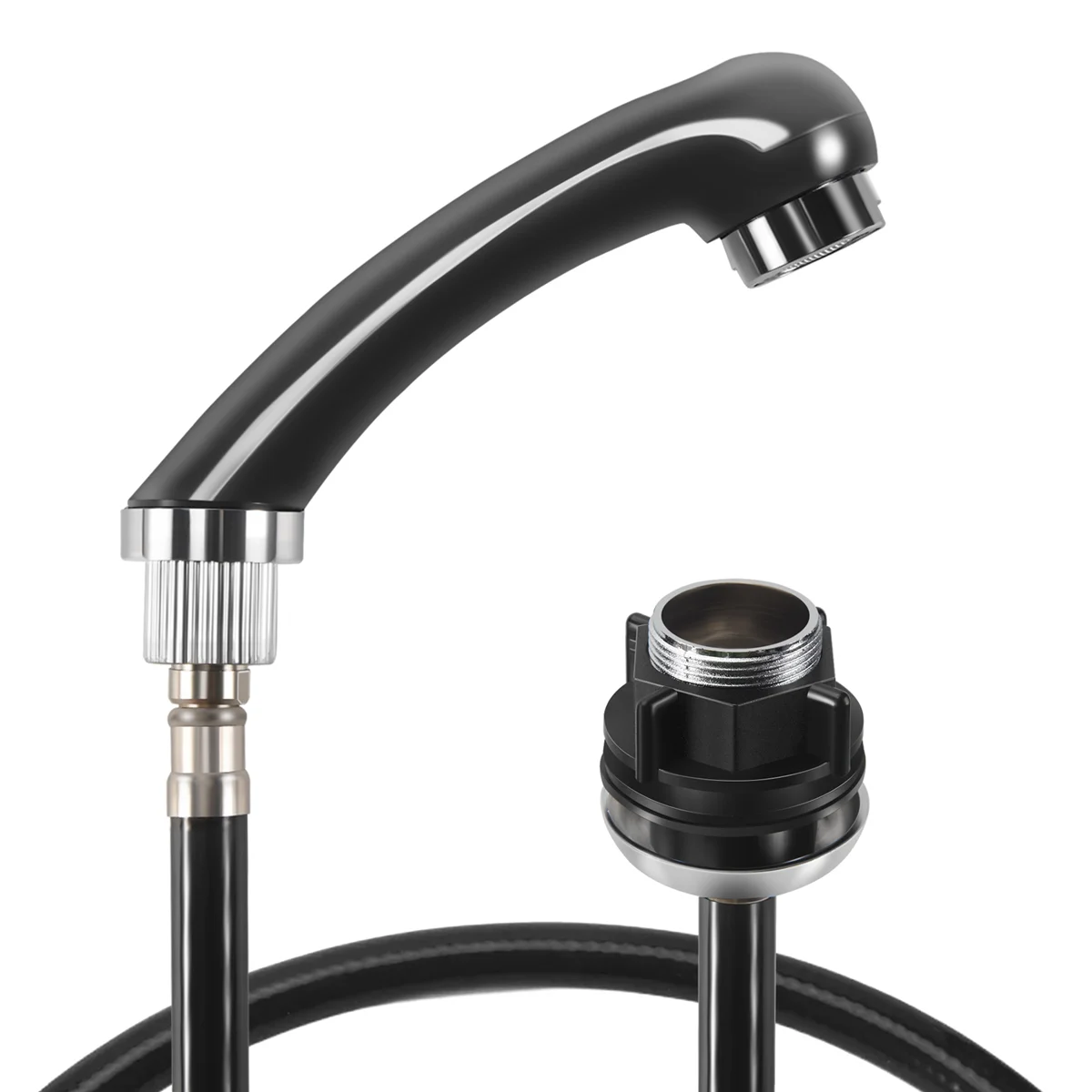 

Universal 1/2 Inch Width Faucet Tube Plumbing Pipe, Shampoo Bed Faucet Shower,High Density, No Leak,Black, Flexible