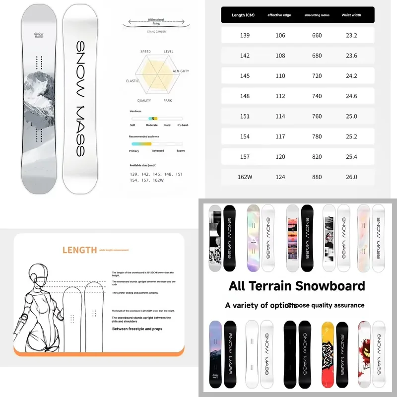 Factory Sale Professional Snowboard Custom Design Fiberglass ABS Sandwich Poplar Women Man Skiing Winter All Mountain