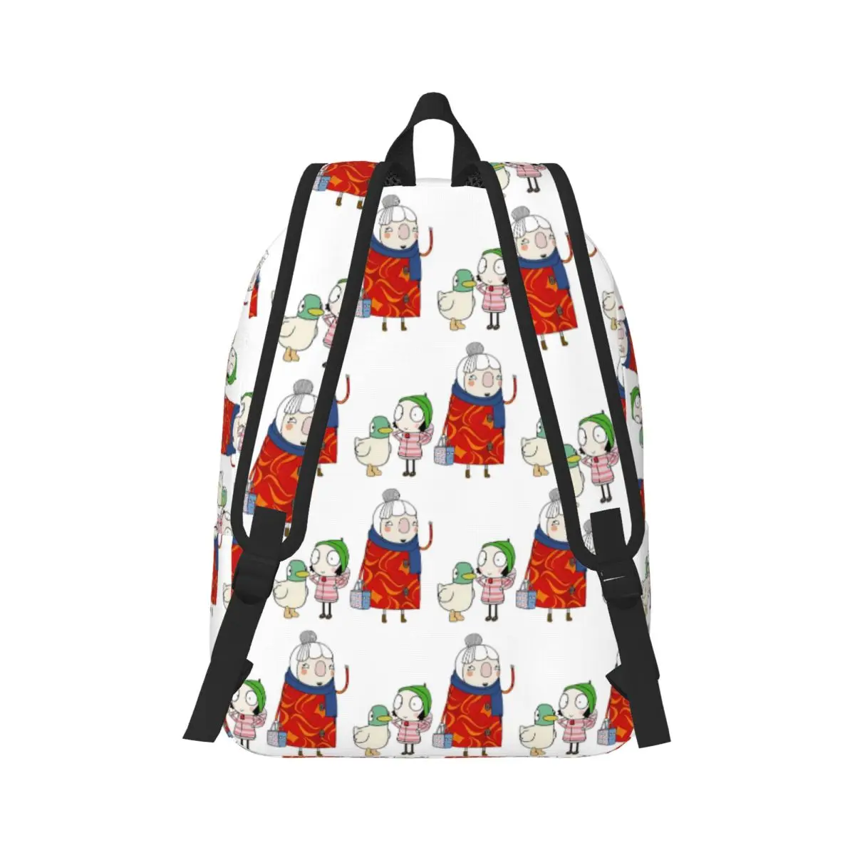 Her And Cartoon Cute Little Pet Girl Friend Duck Backpack Daypack Large Capacity BookBag School Bag Shoulder Bags for Men Women