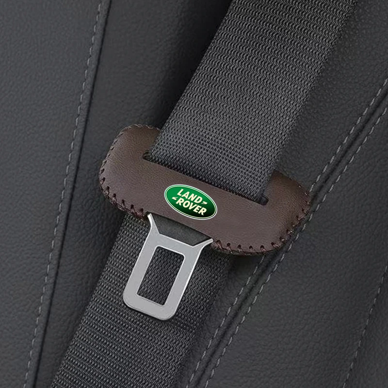 2pcs Car Seat Belt Buckle Cover Leather Protector Anti-collision Case For Land Rover Freelander Range Rover Velar Discovery