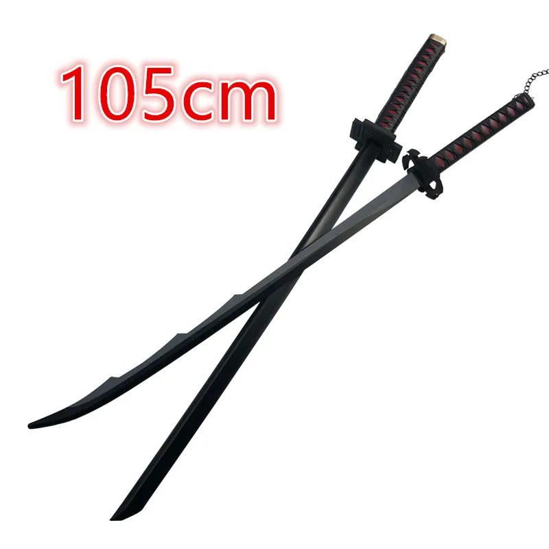 105cm  Sword Kurosaki Ichigo Sword Sky Lock Moon Knife Zanpakutou Ninja Katana Knife Sword Weapon Props Safety PU Toy