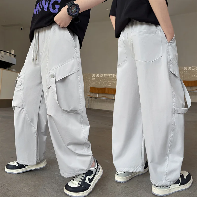 2026 New Arrivals Toddler Boys Running Casual Pants Summer Fashion Solid Color Sport Kids Sweatpants Teens Ankle-Length Trousers