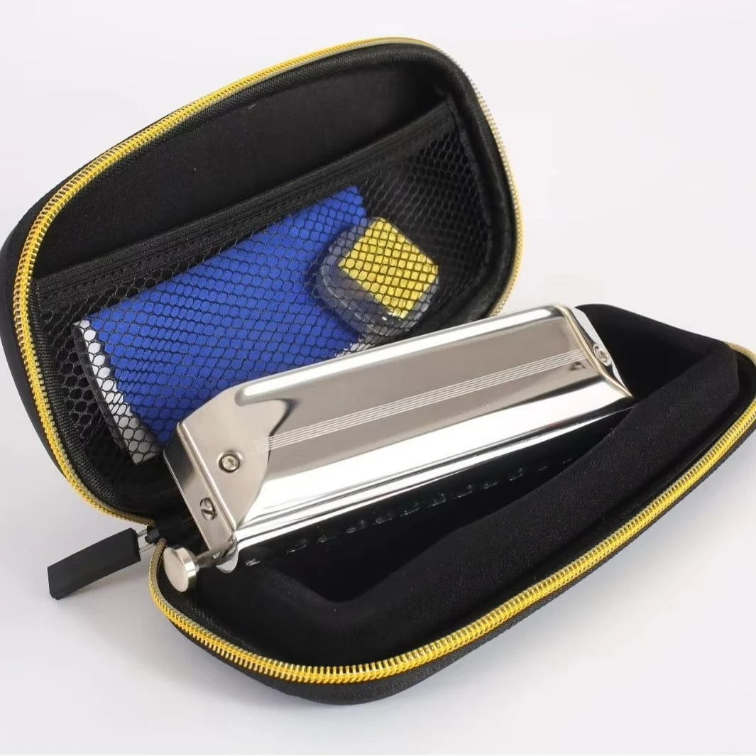 12 Hole Chromatic Harmonica, Chrome Plated, Professional Performance Teaching High‑End Gift