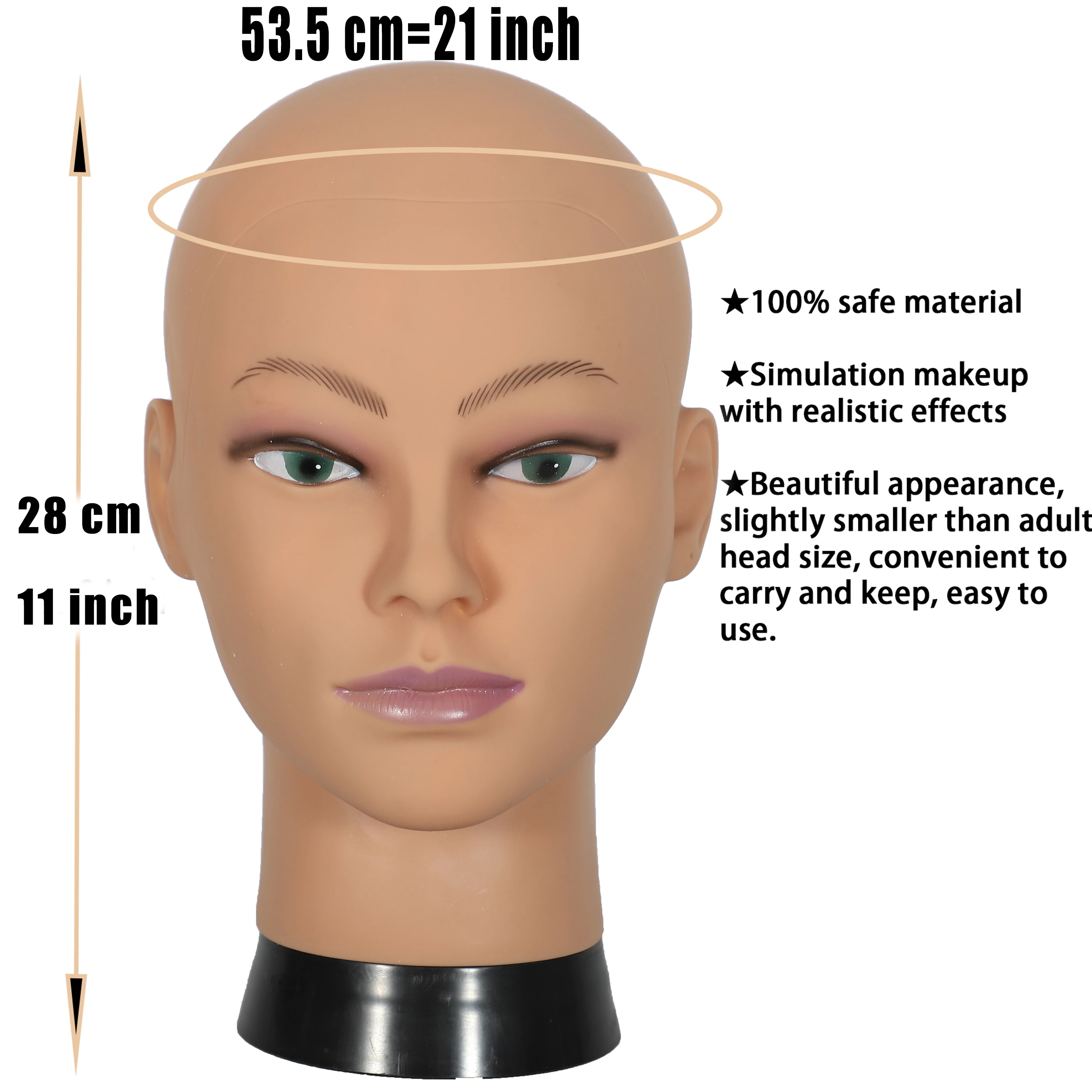 New Bald Mannequin Head Wig Stand With Adjustable Wig Tripod Stand Holder For Wigs Making Display With Making Kit Pins /Wig Cap