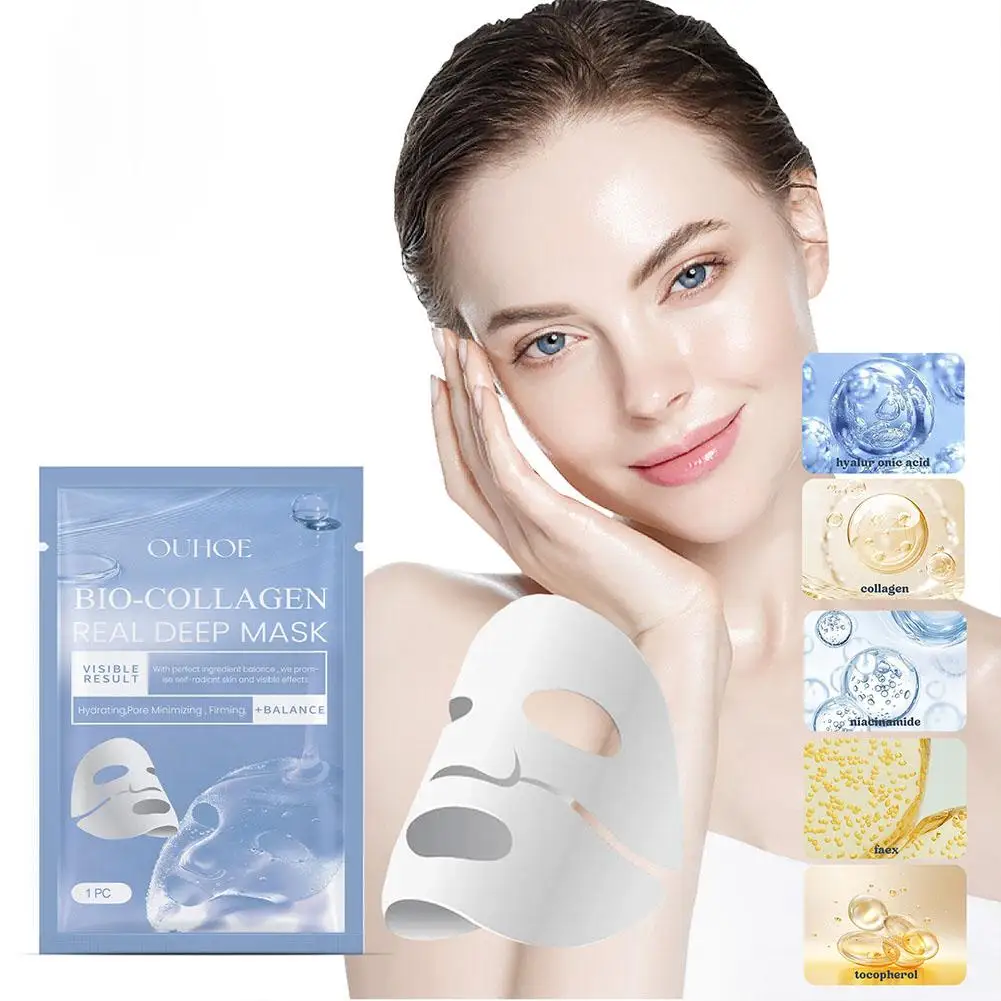 Bio Collagen Real Deep Moisturizing Mask Anti-Falten-Lifting-Gesichtsmaske mit löslicher Kollagenblattmaske aus Hydrolyse