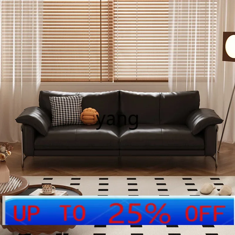 

LH средневековый кожаный диван для маленькой квартиры, гостиной, ретро-стиль, первый слой, прямой рядный диван из воловьей кожи