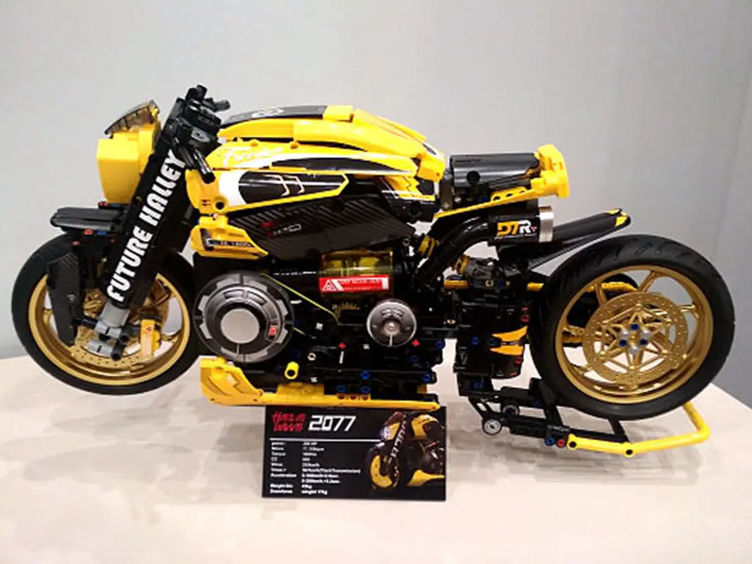 Technical 1:5 2077 Cyberpunk Punk Motorcycle Motorbike Locomotive 10506 Moc High Tech Modular Bricks Model Building Blocks Toy