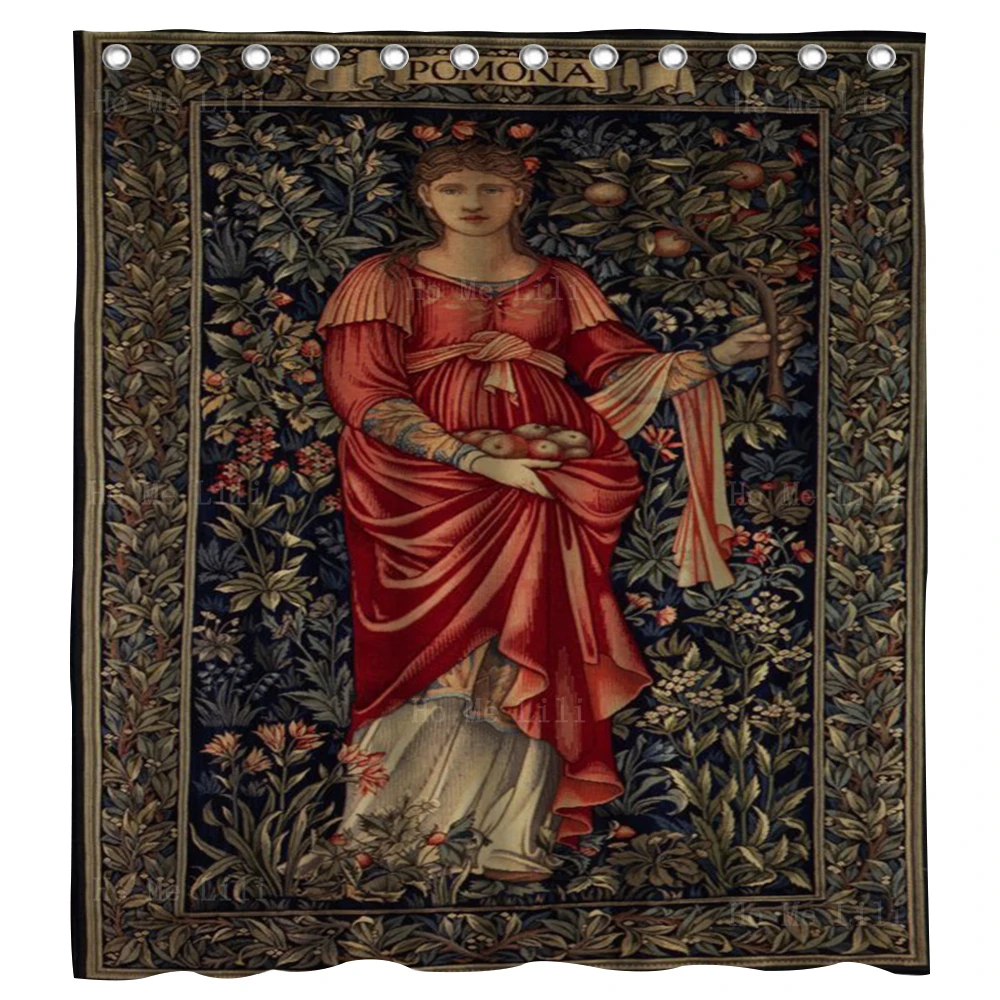 European Middle Ages Pomona Goddess Of Fruits Female Figures Fabrics Shower Curtain By Ho Me Lili For Bathroom Decor