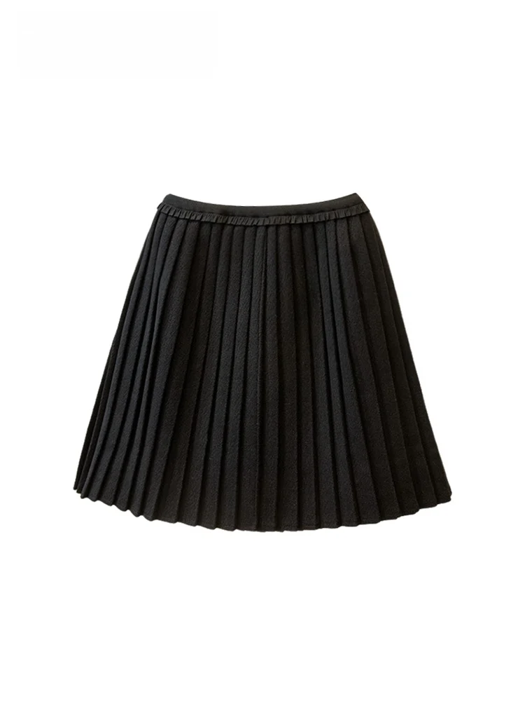 

Юбка А-силуэта с высокой талией для полных женщин, модная, свободного кроя, осенне-зимняя, новая модель, для фигуры типа «груша», из полиэстера.