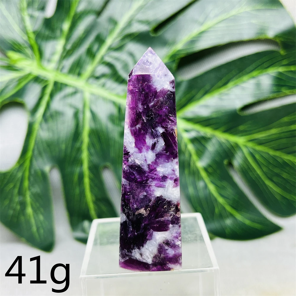 

Натуральный драгоценный камень башня фиолетовый блеск слюда ручной работы украшение для дома и комнаты праздничный подарок колдовство алтарь молитвенный духовный камень исцеление