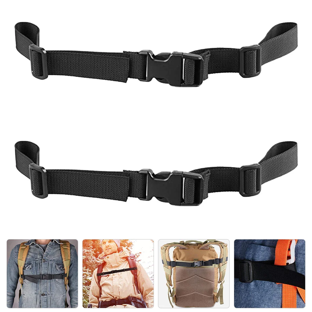 

2 Pcs Adjustable Backpack Straps Nylon ABS Chest Belts Quick Release Heavy Duty Hiking Camping Travel Gear Easy Carry