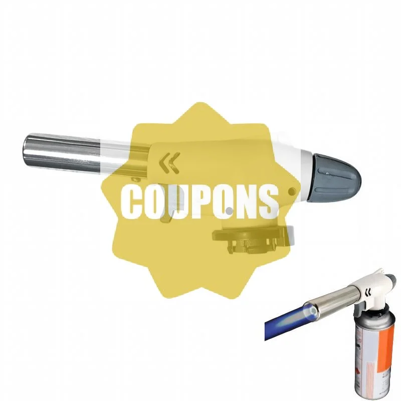 Portable Butane Gas Torch Adjustable High Heat Safe Ignition For Cooking Camping Welding Baking