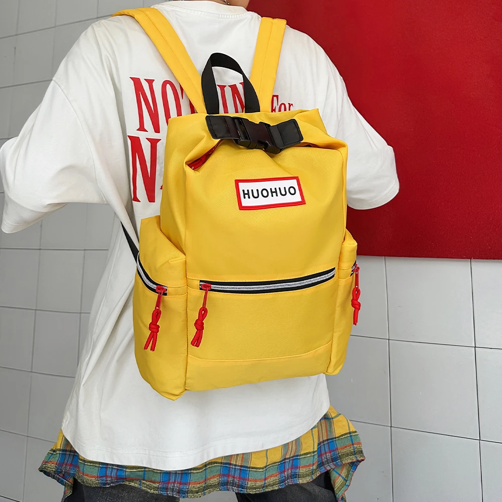 New Trendy Backpack for Outdoor Travel, Waterproof Hiking Bag, Commuter Couple's Top Button Computer backpacks 배낭 Mochila hombre