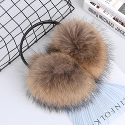 Real Fox Raccoon Fur Hang Ear Cover Warm Winter Earmuffs Headwear Ear Muffs Earmuffs Cold Ear Warmer Ear Protection Headband