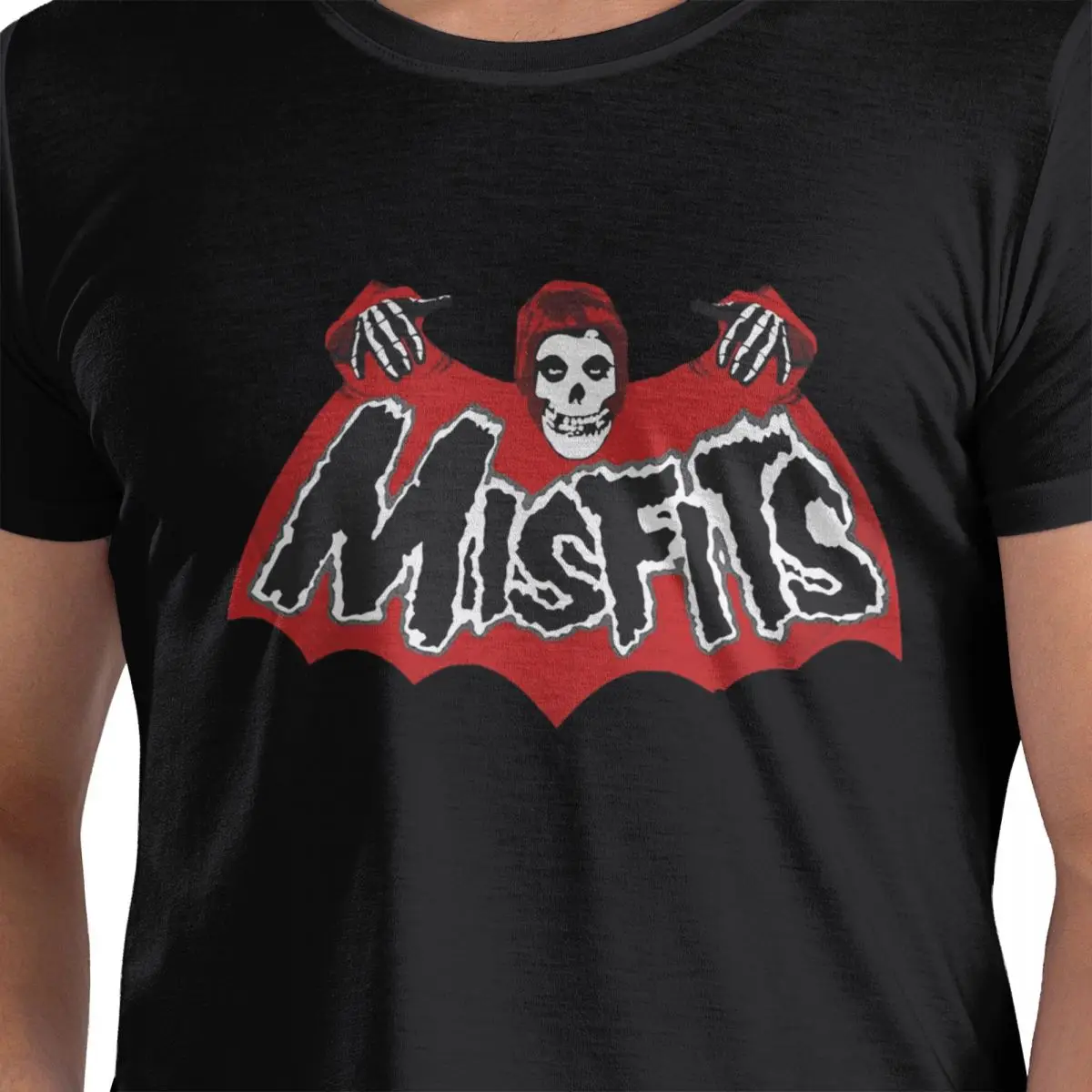 

Bat Skull Misfits Skull Mesh 100% Cotton T-Shirt Men's Funny T Shirts Men Crew Neck Short Sleeve S-6XL