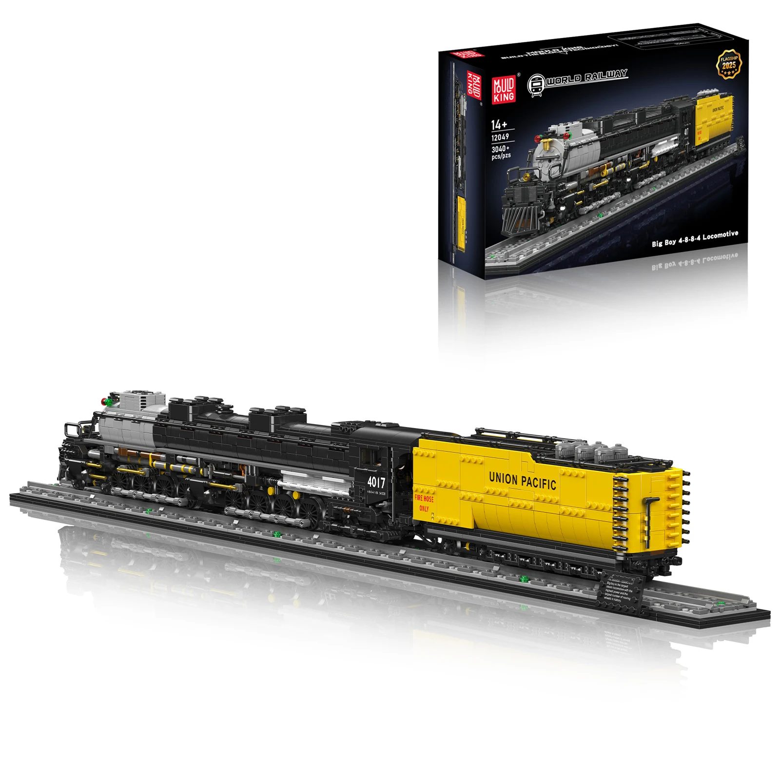 

MOULD KING 12049 3040PCS Large Scale 4-8-8-4 Wheel Steam Locomotive Building Blocks Static Model for Boys Aged 8+