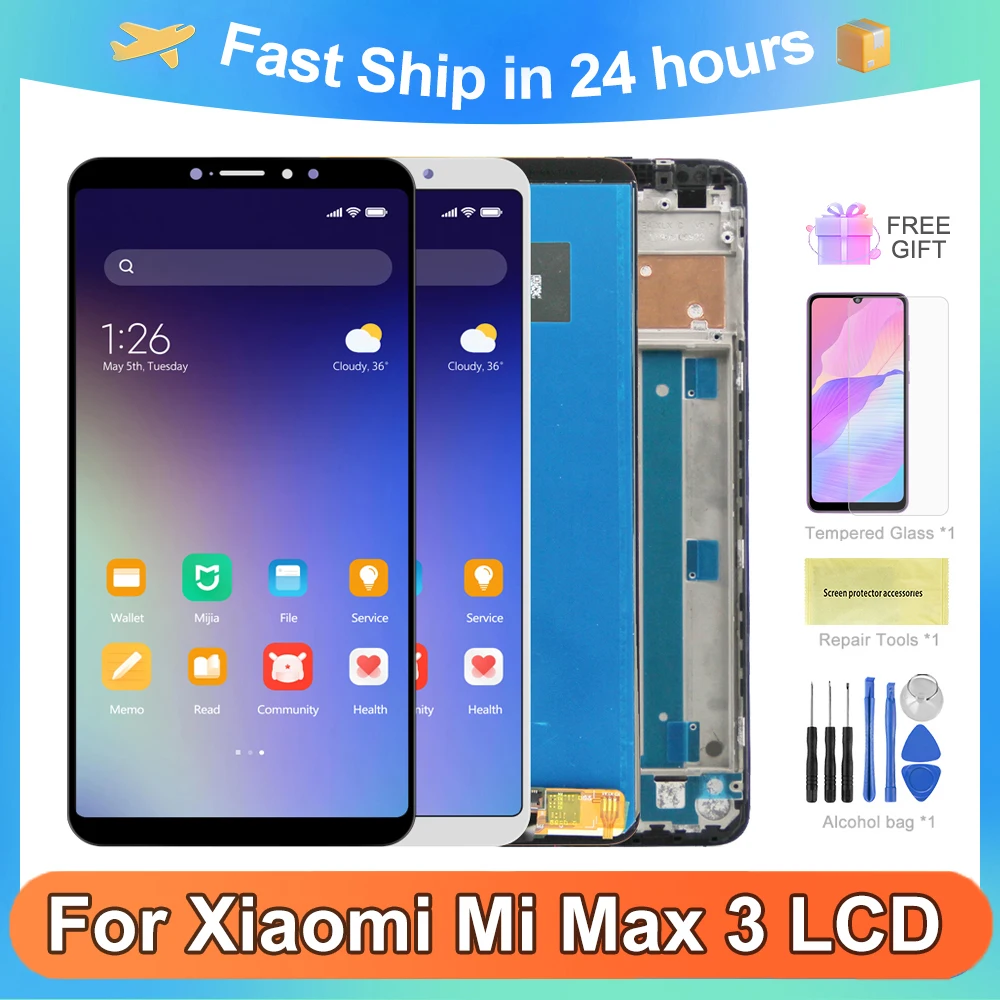 For Xiaomi Mi Max 3 For Mi Max3 6.9\'\'M1804E4A LCD Display Touch Screen Digitizer Assembly Replacement