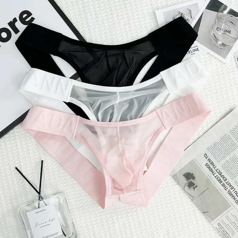 Paquetes de tangas de diseño para hombre, lencería erótica de verano para hombre, ropa interior de correo de moda, bragas ultrafinas para hombre, T®y Sexy para hombre