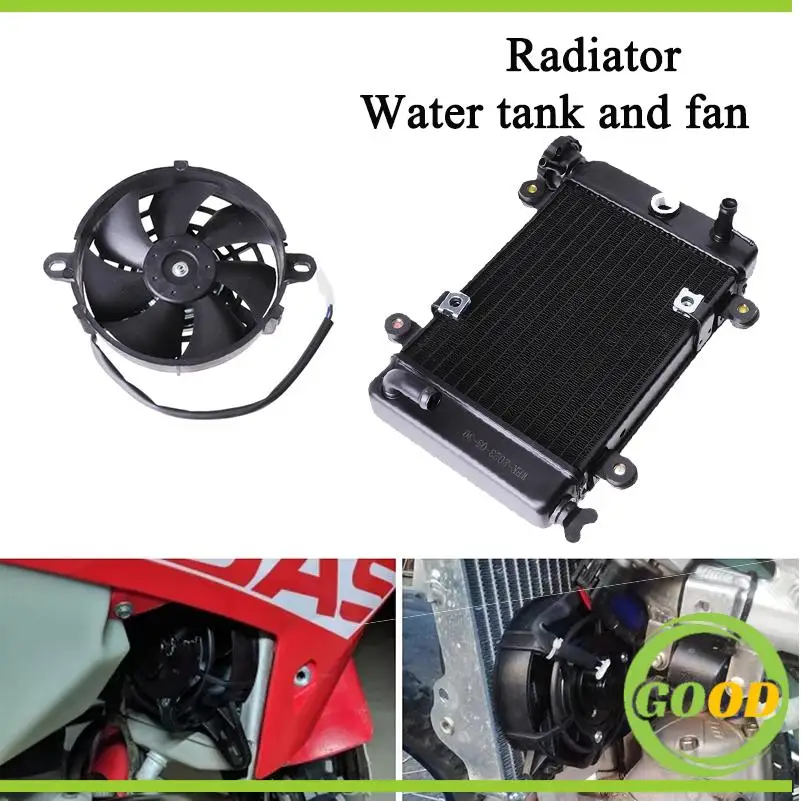 

200cc 250CC Water Cooling Engine Cooler Radiator 12V Cooling Fan Kit For Motorcycle Moto Quad 4x4 ATV UTV Accessories