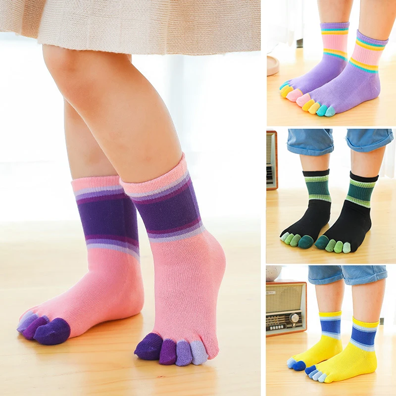 Cute Socks with Fingers for Children Boys Girls Five Fingers Toe Socks Kids Pure Cotton Split Thumb Socks 2-10T Spring Autumn