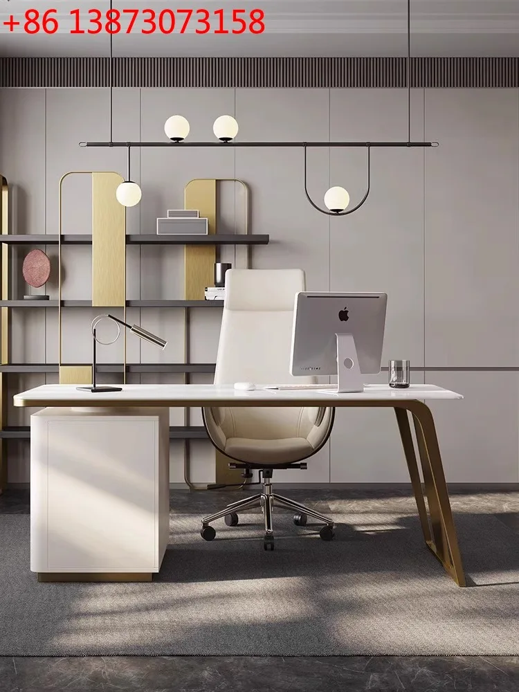 Light Luxury Modern Home Study Large Long Desk Simple Computer Desk Solid Wood Desk