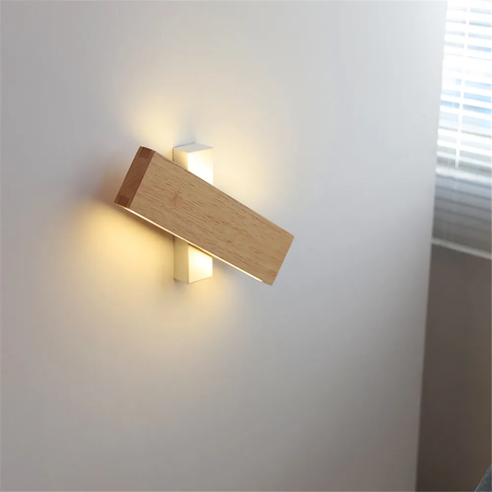 

Modern LED Wall Lamp Wood Home Decor Sconce Lamps For Living Room Bedside Bathroom Rotary Wall Light Indoor Lighting Luminaria