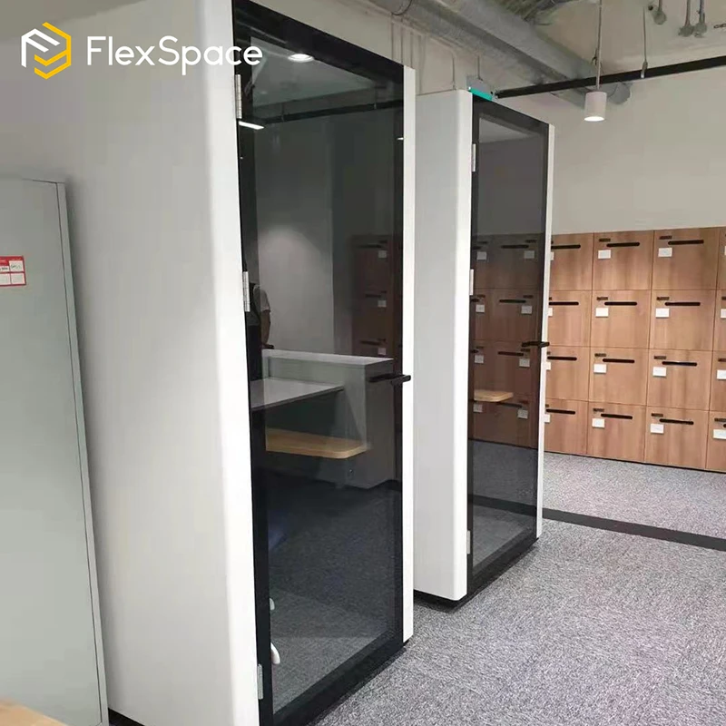 Flexspace المحمولة الخصوصية الصمت كشك الهاتف الصوتية كشك مقاوم للصوت الهاتف المنقولة عازلة للصوت كشك غرفة الاجتماعات مكتب جراب #5