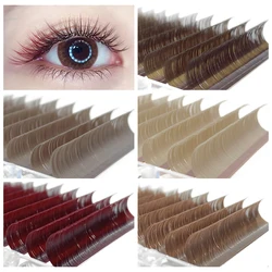 Extensión de pestañas de color caramelo NATUHANA, pestañas postizas individuales de Color visón, pestañas de Color marrón verde azulado Mocha para herramientas de maquillaje