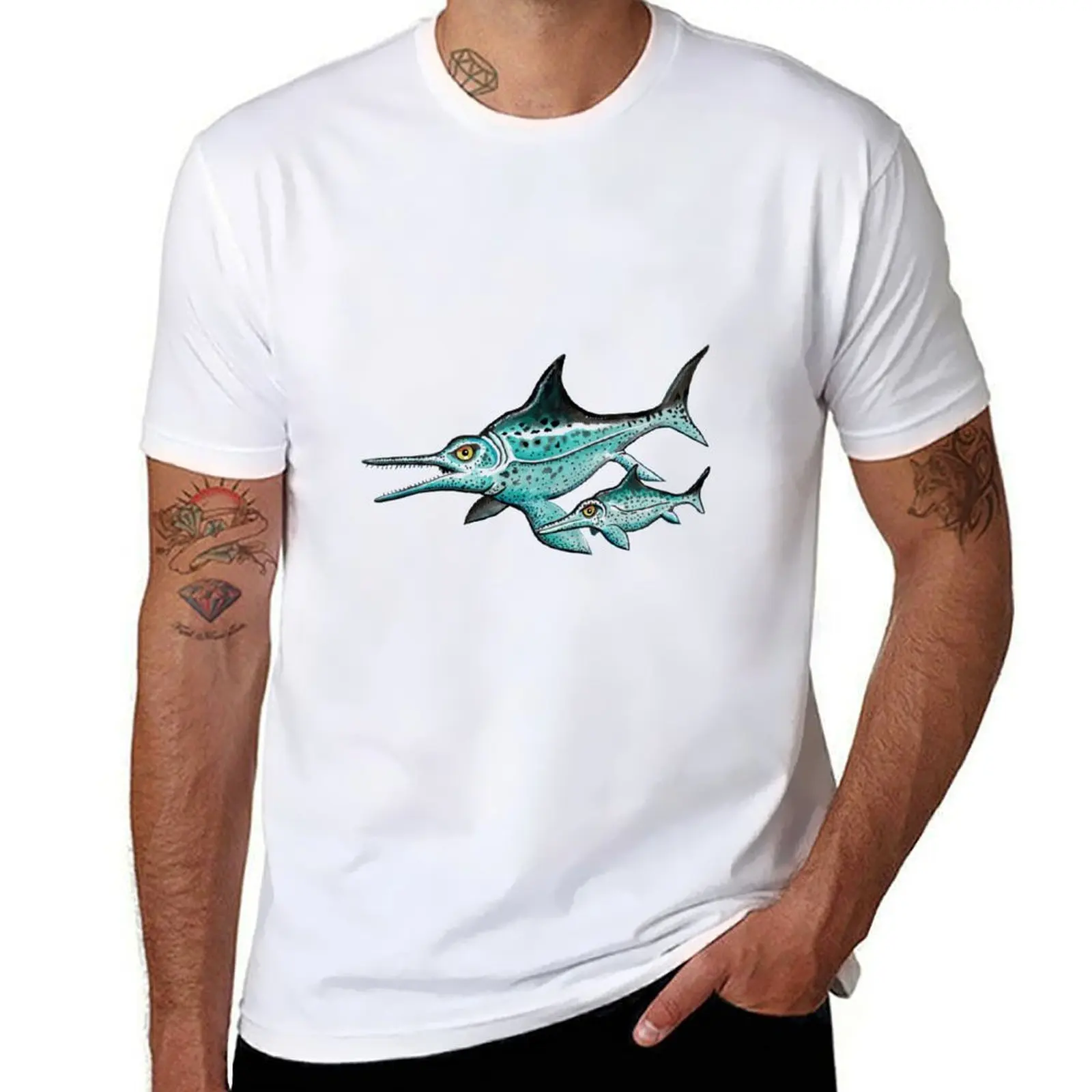 

Ichthyosaur Marine Reptile T-Shirt man t shirts for men casual t shirts for man pack white T-Shirt