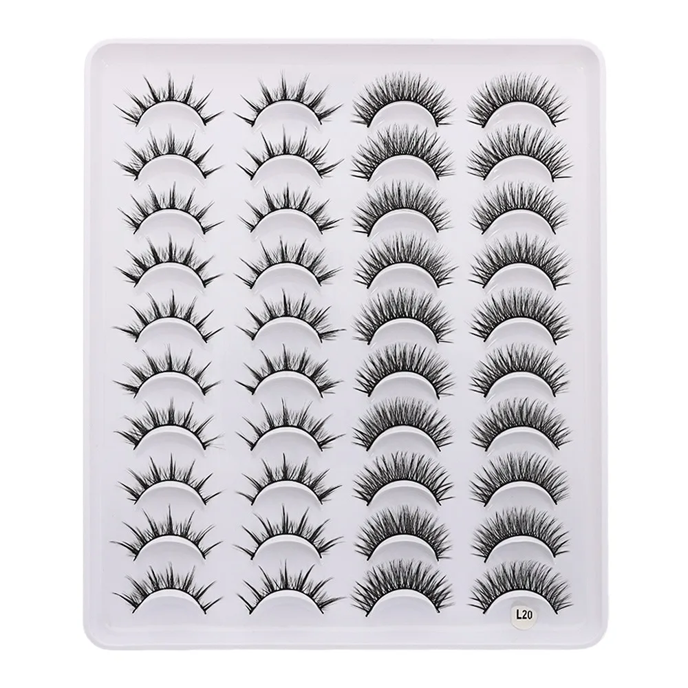 Thick Long False Eyelashes Wispies Fluffies Handmade 3D Mink Lash Criss-cross Mixed 4 Styles Eye Makeup Tools