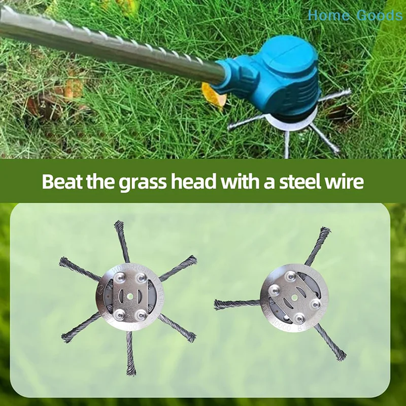 preferredSteel Wire Grass Trimmer Head, 2025 New String Trimmer Replacement Head, Wire Weed Trimmer Head Weed Remover Tool